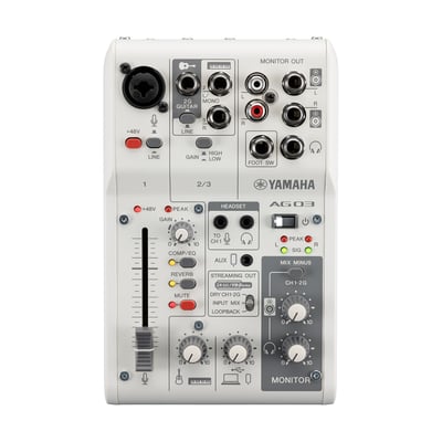YAMAHA / AG03MKII / 3軌附效果幻象電源混音座&USB錄音直播界面3