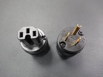 ★美規3P品字音響電源線★[SOMMER/Rubber Sleeve Cable Titanex ® 3x1.50mm²]+[JAKETIME黃銅鍍金/公頭+母頭]8