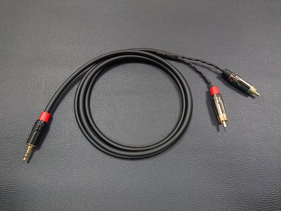 ★3.5mm Y型音訊導線★[CANARE/L-4E6S]+[SREXACT鍍金/3.5mm TRS公+STANDER鍍金/RCA公*23mm TS公*2]1