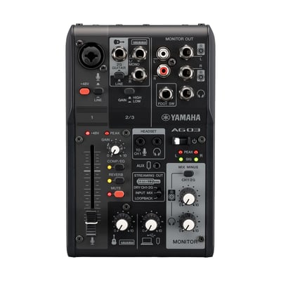 YAMAHA / AG03MKII / 3軌附效果幻象電源混音座&USB錄音直播界面1
