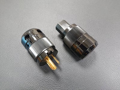★美規3P品字音響電源線★[SOMMER/Rubber Sleeve Cable Titanex ® 3x1.50mm²]+[JAKETIME黃銅鍍金/公頭+母頭]6