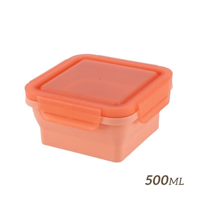 【HOUSUXI舒希】正方形矽膠折折盒500ml3
