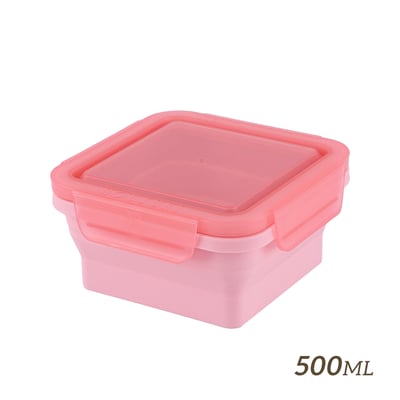 【HOUSUXI舒希】正方形矽膠折折盒500ml4