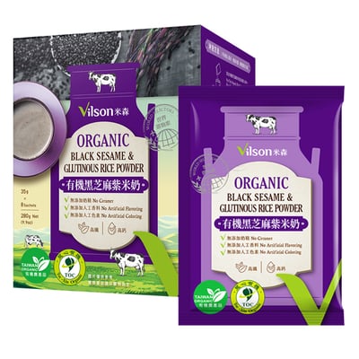 【米森】有機黑芝麻紫米奶(35gx8包/盒)1