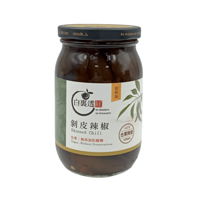 【白裏透紅 】剝皮辣椒 450g（苦茶油／火辣2種口味）4
