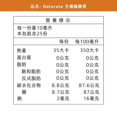 【Naturata】A級楓糖漿 250g3