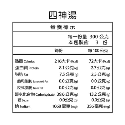 【毓秀私房醬】純素四神湯2-3人2