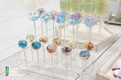 10連圓球星空棒棒糖矽膠模【2.8CM】棒棒糖模8