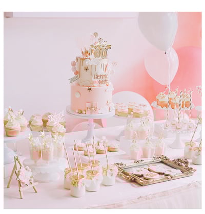 甜點桌派對彩色吸管【粉紅】3