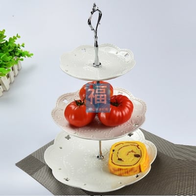 【浮雕蕾絲午茶盤中柱桿子】多色可選4