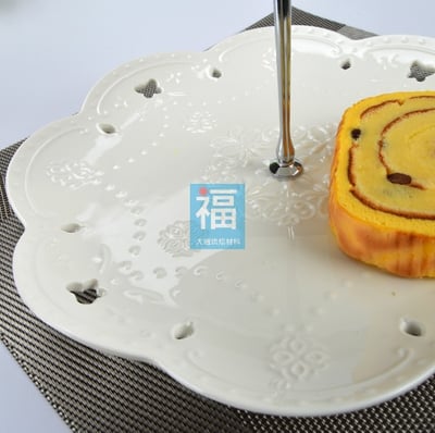 【浮雕蕾絲午茶盤中柱桿子】多色可選6