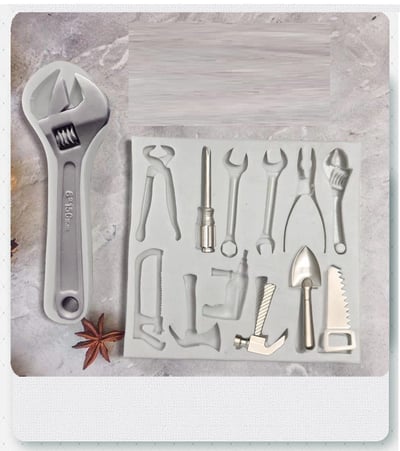 矽膠模【仿真五金工具】12款組矽膠模 (電鋸鏟子鐵鎚電鑽鉗子老虎鉗板手螺絲起子)5