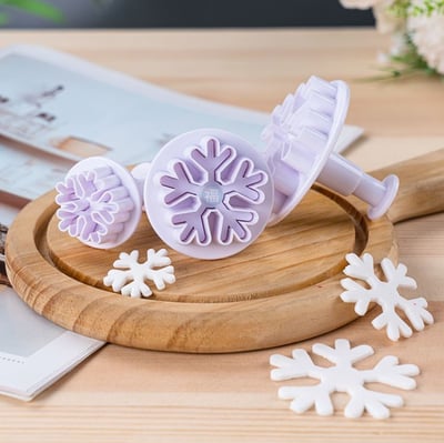 聖誕節【冰晶雪花彈簧模3件組】3