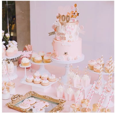 甜點桌派對彩色吸管【粉紅】2