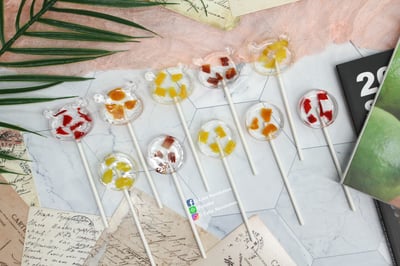 星空棒棒糖 5連扁圓矽膠模【5cm】扁圓棒棒糖模5