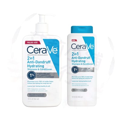 Cerave 2-in-1 Anti-Dandruff Hydrating Shampoo and Conditioner 355ml / 562ml 二合一去屑保濕洗髮精和護髮素1