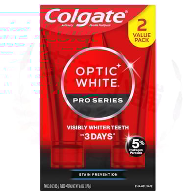 Colgate Optic White Pro Series Toothpaste Stain Prevention 85g*2入 專業美白去污光感牙膏1