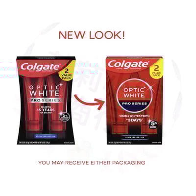 Colgate Optic White Pro Series Toothpaste Stain Prevention 85g*2入 專業美白去污光感牙膏2