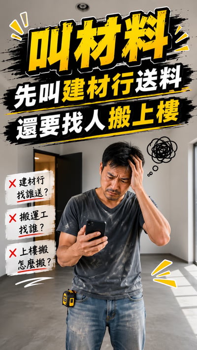 【老虎進料】 水泥配送＋搬運上樓2