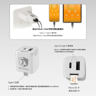 回憶捕手 Link B款－電腦/iPhone蘋果 加密備份豆腐頭2