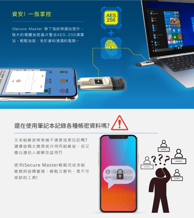iSecure Master-iPhone USB 指紋加密備份 32G金鑰隨身碟3
