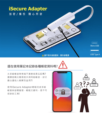 iSecure Master－USB指紋加密備份 金鑰隨身碟＋iSecure Adapter－加密備份讀卡機9