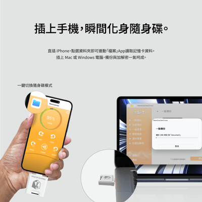 回憶捕手 Link A款－電腦/iPhone蘋果 加密備份豆腐頭5