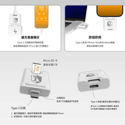 回憶捕手 Link A款－電腦/iPhone蘋果 加密備份豆腐頭2