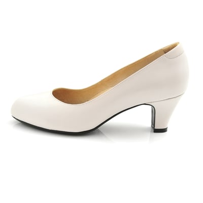 karine(MIT台灣製)全真皮素面微尖高跟鞋-米白色4