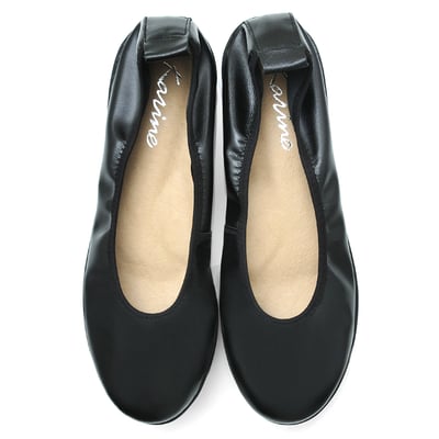 karine(MIT台灣製)全真皮素面厚底娃娃鞋-黑色2