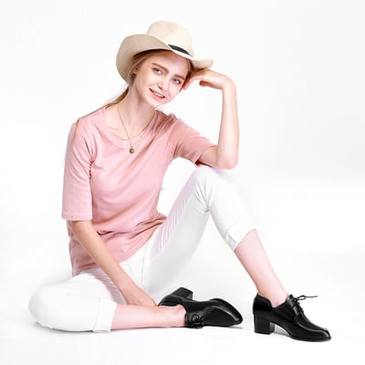 karine(MIT台灣製)全真皮綁帶樂福粗跟踝靴-原皮黑6