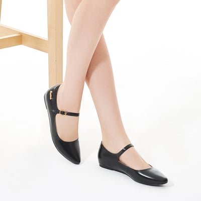 karine(MIT台灣製)全真皮尖頭繫帶內增高楔型鞋-黑色2