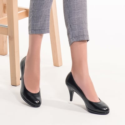 karine(MIT台灣製)全真皮百搭素面高跟鞋-黑色5