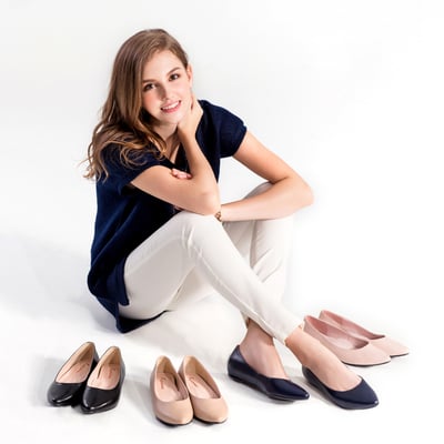 karine(MIT台灣製)全真皮尖頭內增高楔型鞋-粉漾7