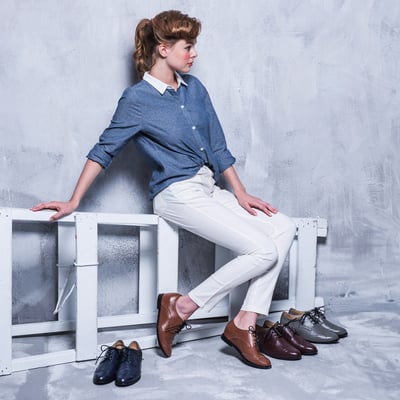 karine(MIT台灣製)全真皮綁帶內增高牛津鞋-朱古力7