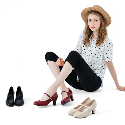 karine(MIT台灣製)全真皮兩穿式繫帶高跟鞋-米色7