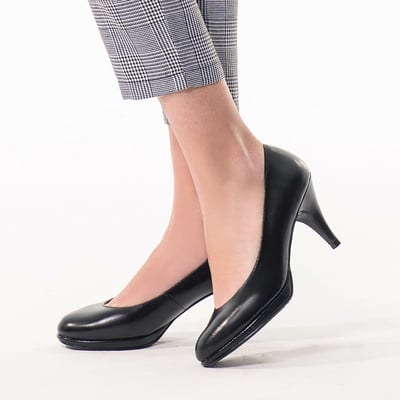 karine(MIT台灣製)全真皮百搭素面高跟鞋-黑色1