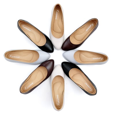 karine(MIT台灣製)全真皮素面微尖高跟鞋-米白色6