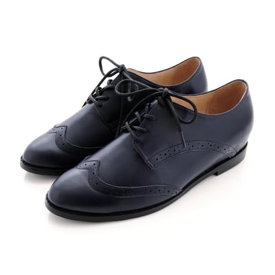 karine(MIT台灣製)全真皮綁帶內增高牛津鞋-藍樹蛙3
