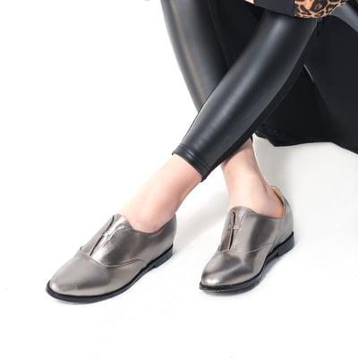 karine(MIT台灣製)全真皮2way無綁帶內增高牛津鞋-星空銀5