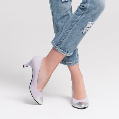 karine(MIT台灣製)全真皮拼色尖頭高跟鞋-異想紫3