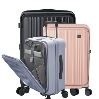 雙11特賣SINDIP 前開行李箱 USB充電+可擴展+海關鎖+靜音輪+可擴展+防盜拉鍊 20吋/24吋/28吋1