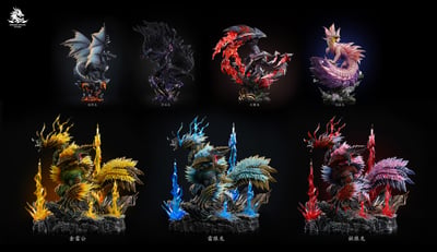 【預購】魔物獵人 大尺寸帶燈光 雷狼龍&獄狼龍&金雷公 X Dragon Realm18