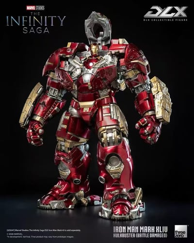 【售罄展示追加請私訊客服@toystationtw】Marvel漫威 DLX鋼鐵人Mark 44 反浩克裝甲 戰損版 3Z09190C0 X Threezero10