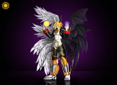 【預購】數碼寶貝 光明獸墮落形態 六翅獸 X 太陽模玩5