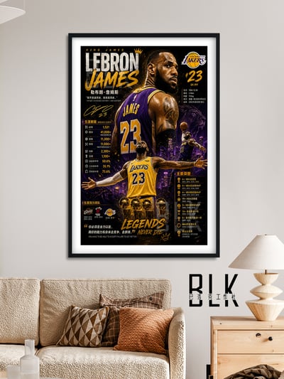 【預購】NBA《數據詹姆斯》裝飾畫&冰箱貼 X 巴洛克工作室2