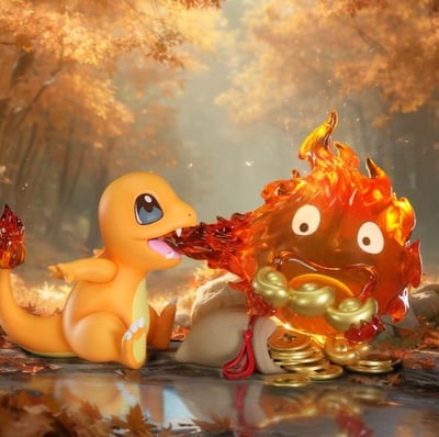 【現貨秒發】宮崎駿+寶可夢 開運納財 小火龍&卡西法夢幻聯動 X MMLAND喵喵島1