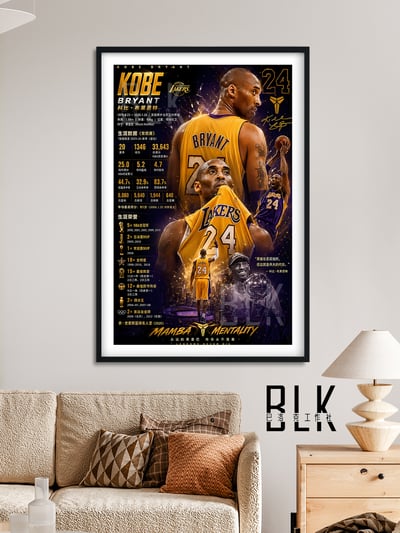 【預購】NBA《數據科比》湖人隊 裝飾畫&冰箱貼 X 巴洛克工作室2