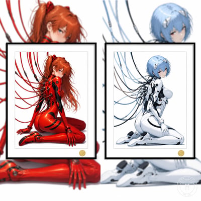【預購】《EVAx攻殼機動隊》明日香&綾波零動漫裝飾畫 X H2工作室1
