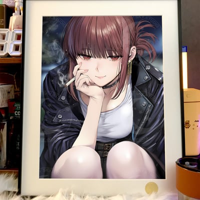 【預購】在超市後門吸煙的二人《皮衣山田小姐》動漫裝飾畫 X 星空工作室1